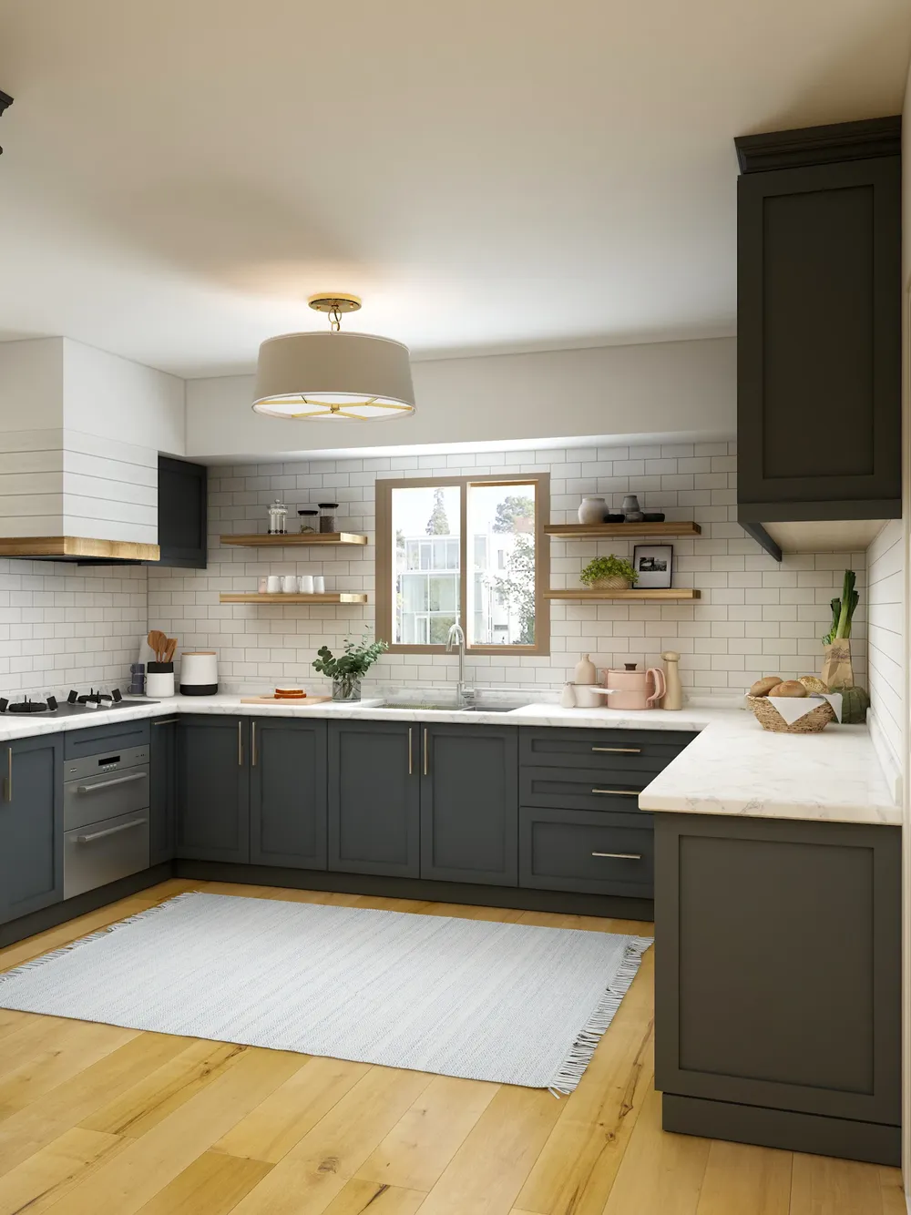 L-shaped kitchen