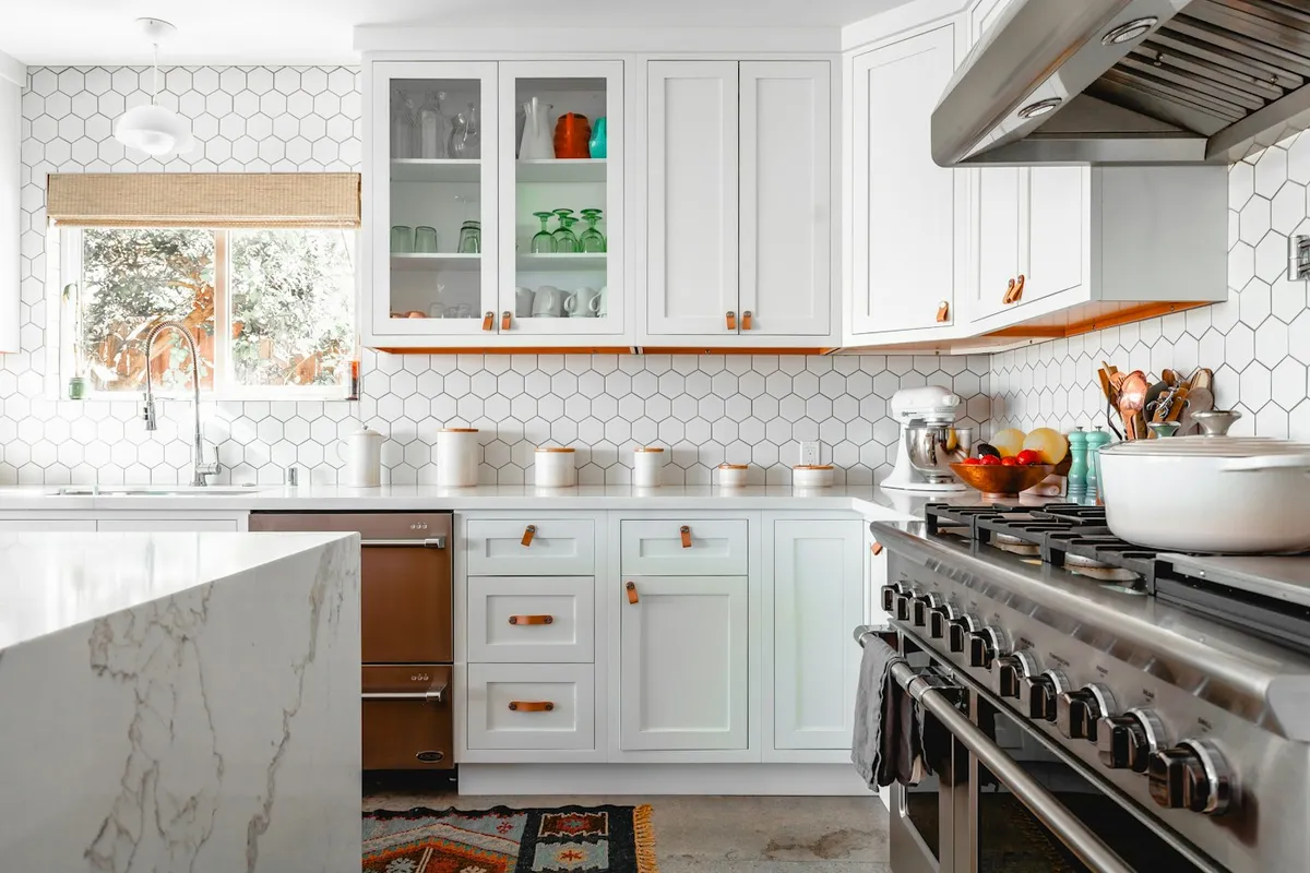 White shaker-style kitchen