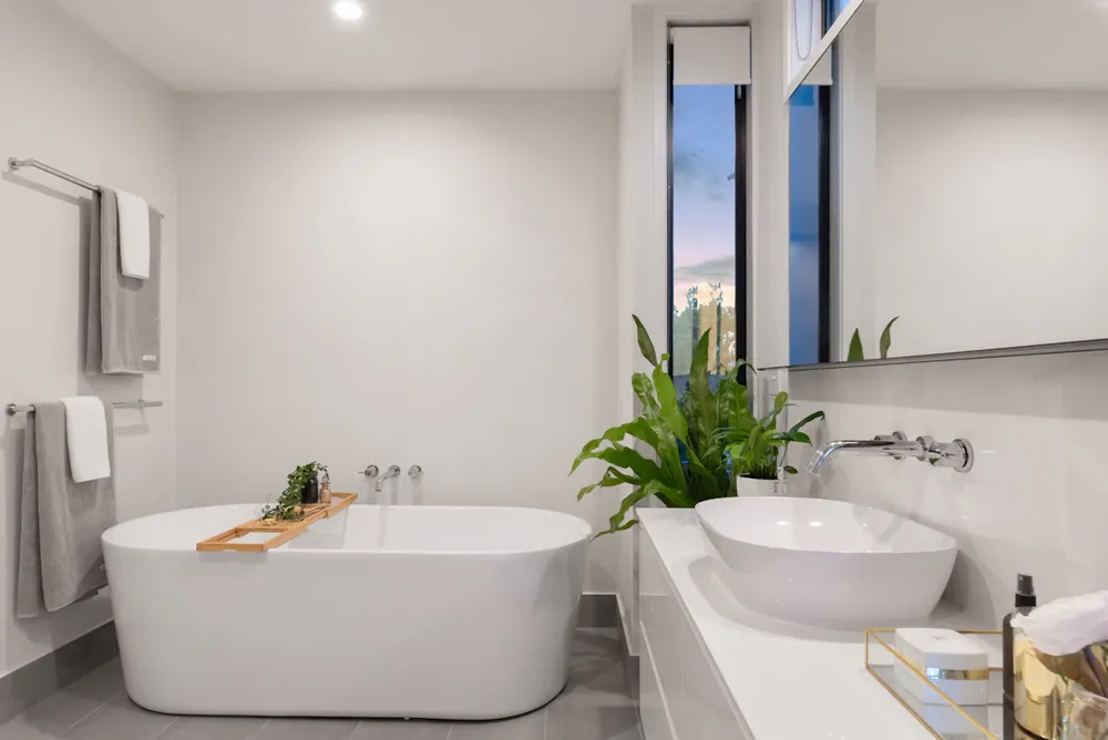 White bathroom vanity