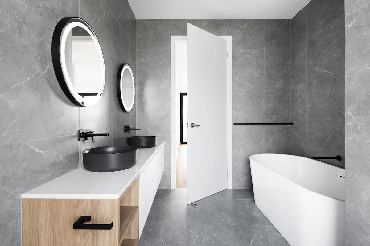 Stone bathroom vanity